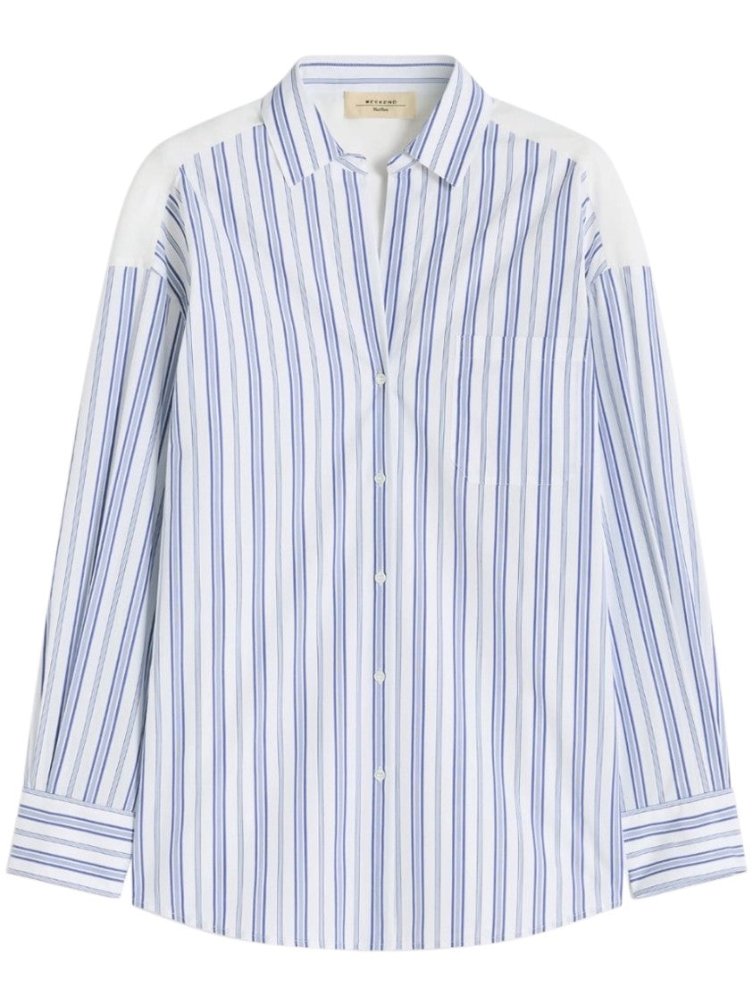 Max Mara Blue And White Striped Shirt