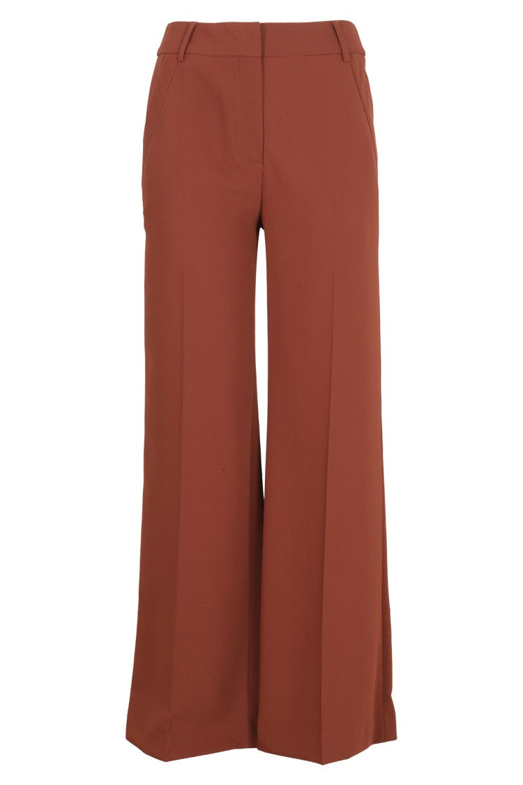 See By Chloé Brown Cotton Wide-Leg Trousers