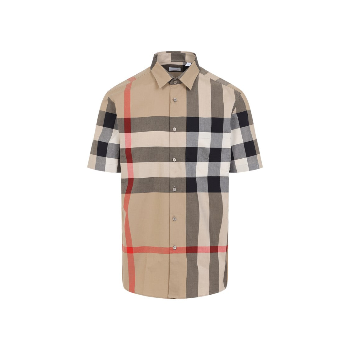Burberry Ss Summerton Beige Cotton Shirt