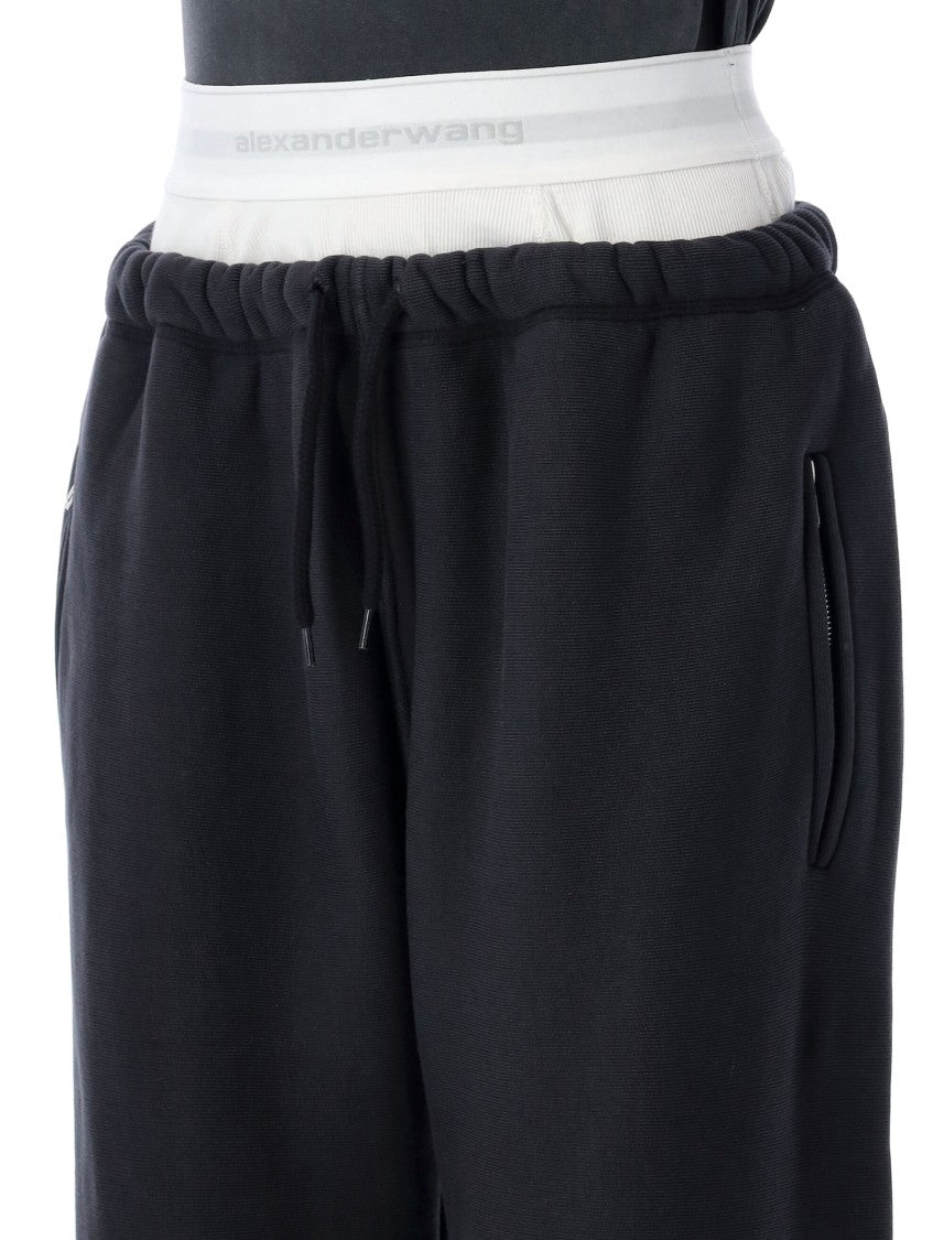 T By Alexander Wang Wide Leg Sweatpant W/ Logo Elastic Expos