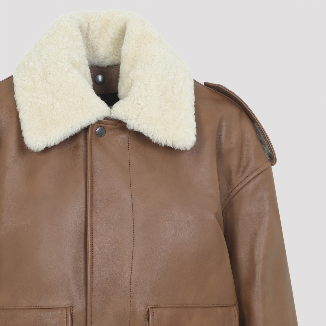 Saint Laurent Aviator Brown Calf Leather Jacket