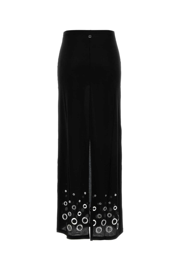 Paco Rabanne Black Stretch Cupro Skirt