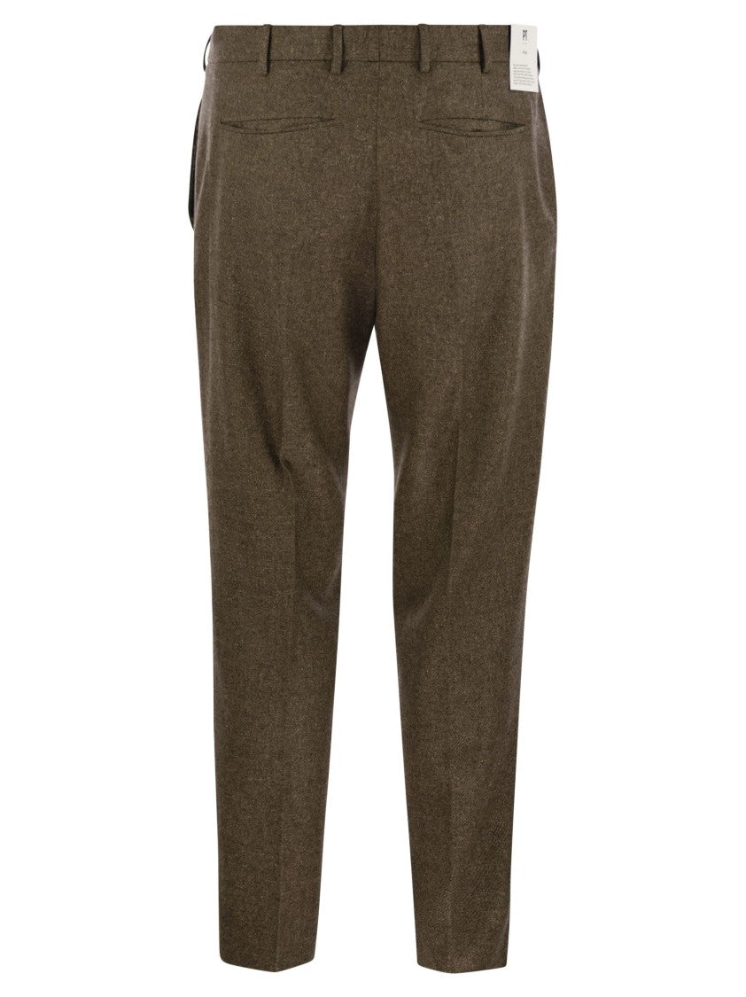 Pt Torino Rebel - Wool And Silk Flannel Trousers