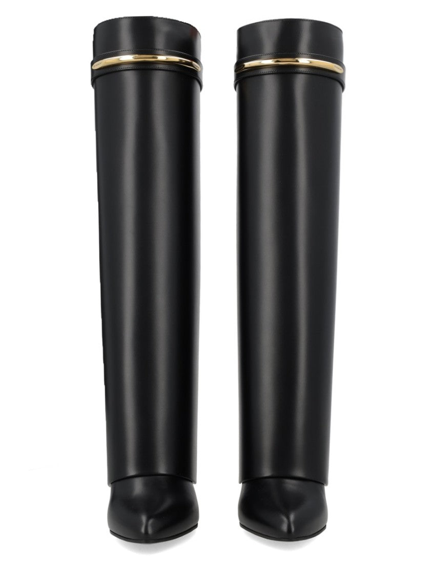Givenchy Shark Pinch Sculptural Wedge Heel Calf Leather Boots