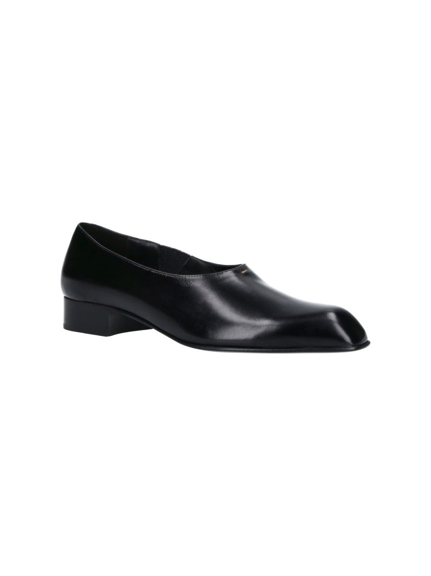Khaite Glossy Leather Slip-On Moccasins With Squared Toe