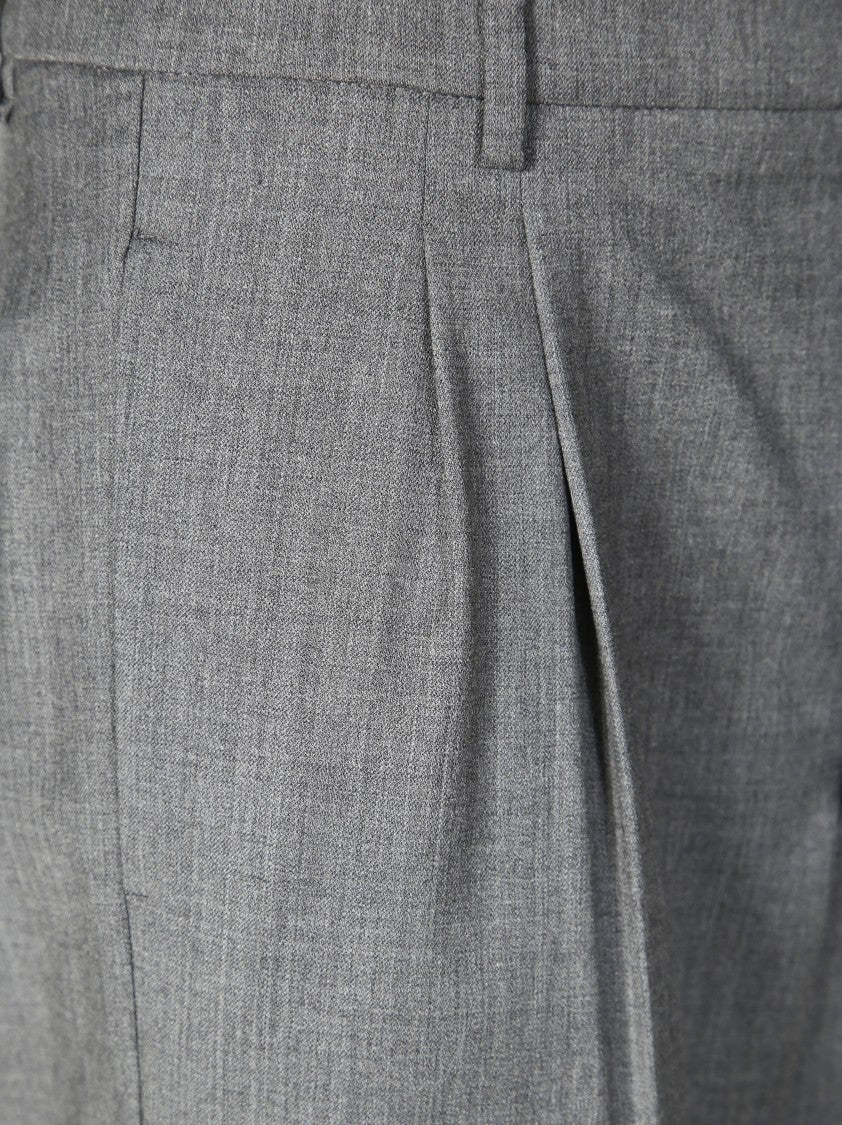 Amaranto Straight Leg Wool Trousers With Tailored Fit