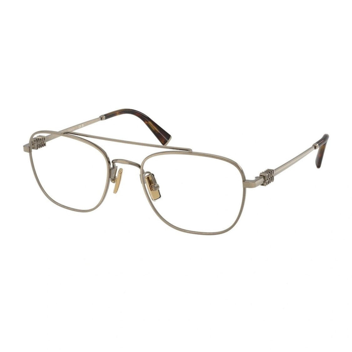 Miu Miu Old Gold 0Mu 51Wv Metal Pilot Sunglasses