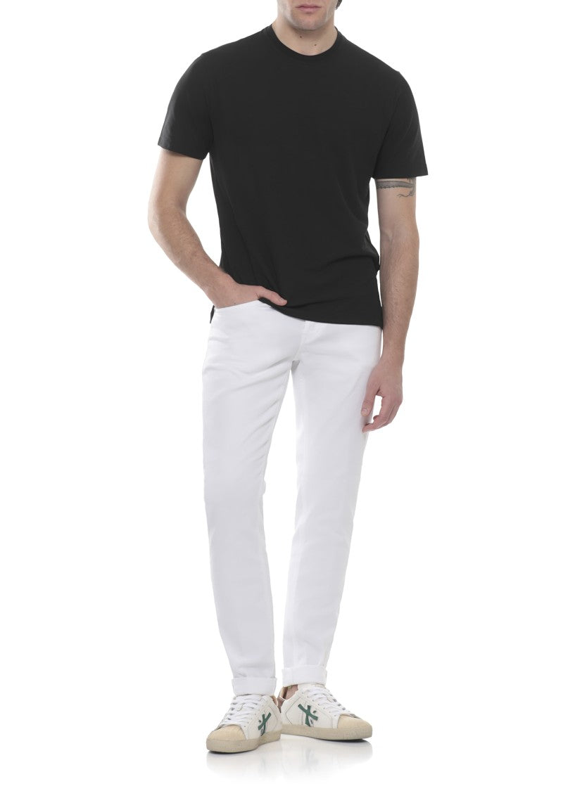 Zanone Black Cotton Crewneck T-Shirt