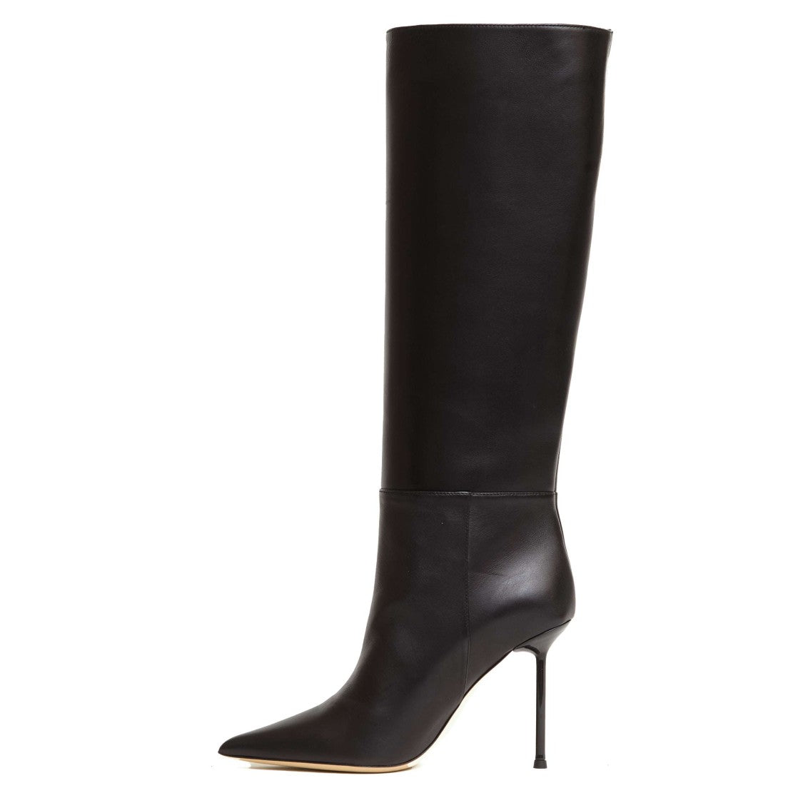 Ninalilou Black Leather Boot 100Mm Heel