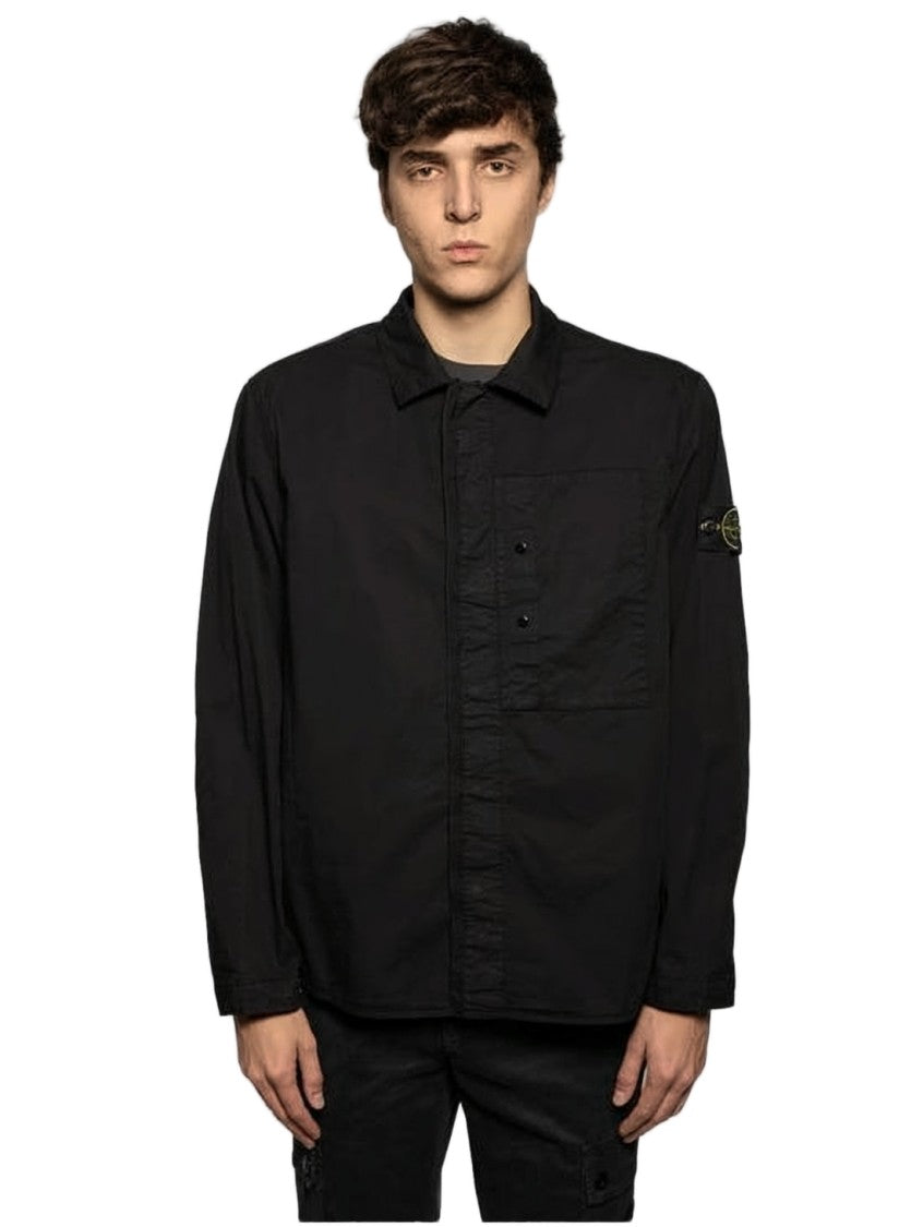 Stone Island Long-Sleeve Minimalist Shirt With Concealed Placket