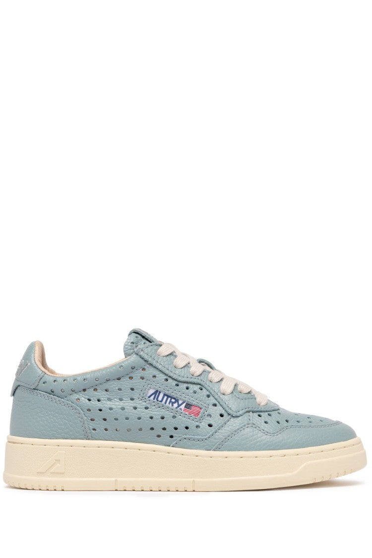 Autry Blue Medalist Perforated Leather Sneakers