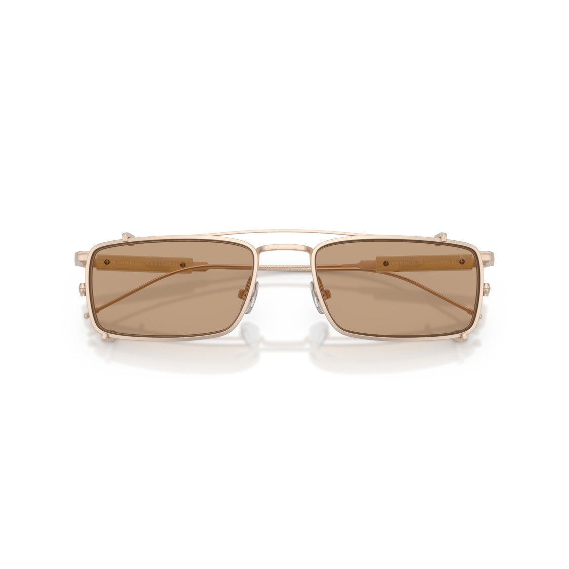 Brunello Cucinelli 0Bc2014st Rectangular Titanium Sunglasses With Double Bridge