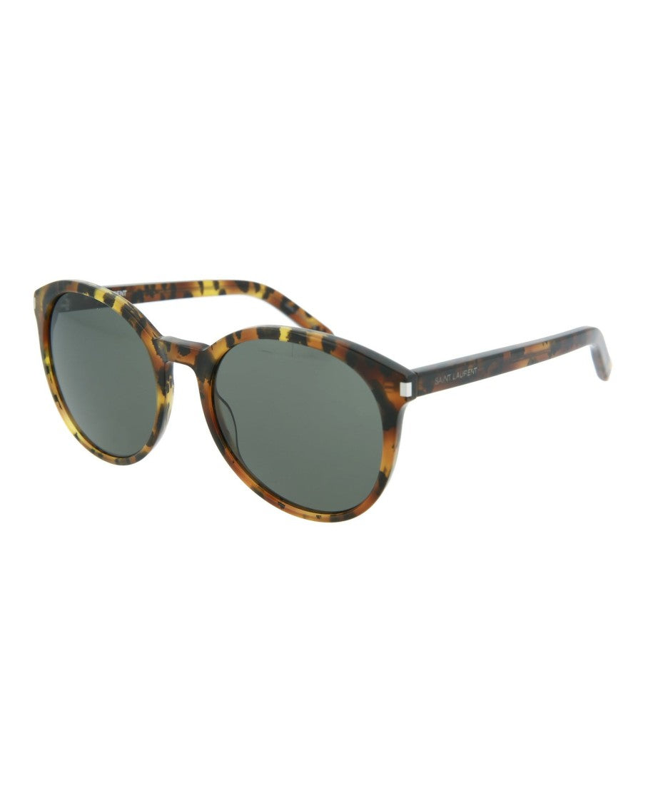 Saint Laurent Round-Frame Acetate Sunglasses With Saddle Nose Bridge