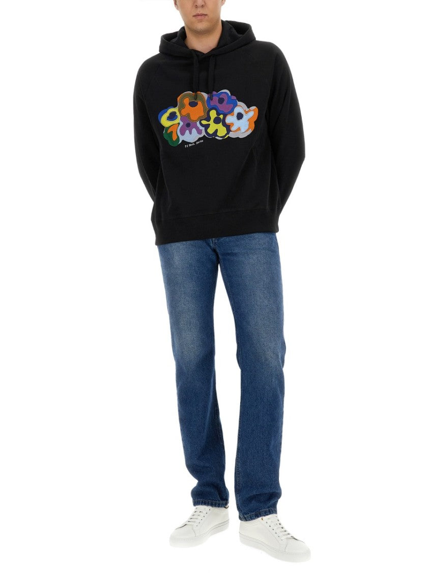 Ps Paul Smith Black Organic Cotton Sweatshirt With Logo