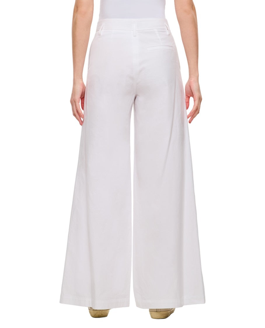 Alberto Biani High-Waisted Wide-Leg Cotton Trousers With Pockets