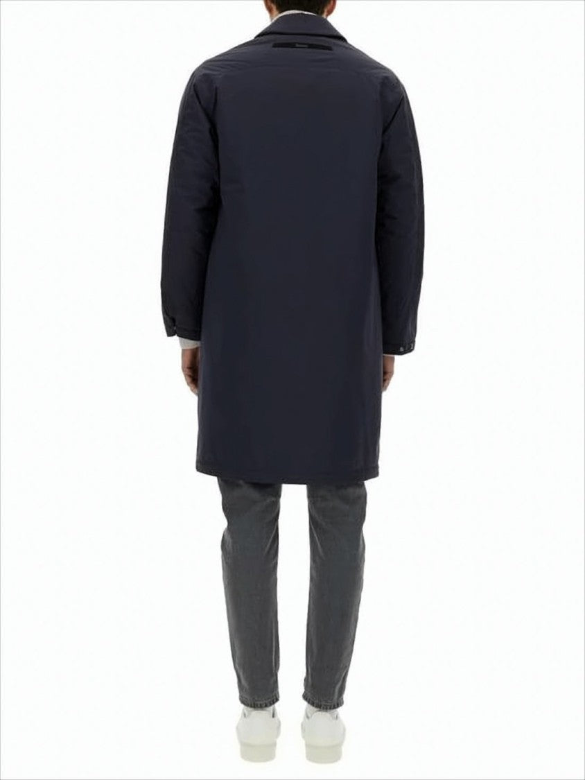 Herno Mid-Thigh Length Blue Coat