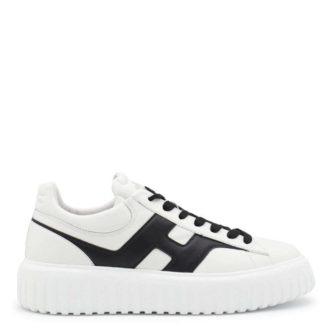 Hogan White And Black Leather Sneakers