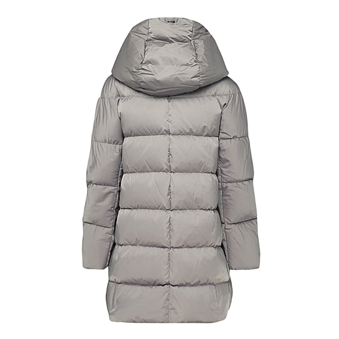 Herno Padded Grey Down Coat With Structured Hood