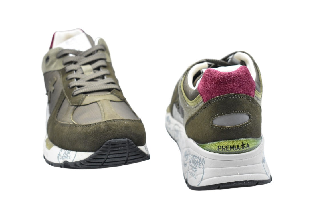 Premiata Green Leather Lining Versatile Performance Shoes