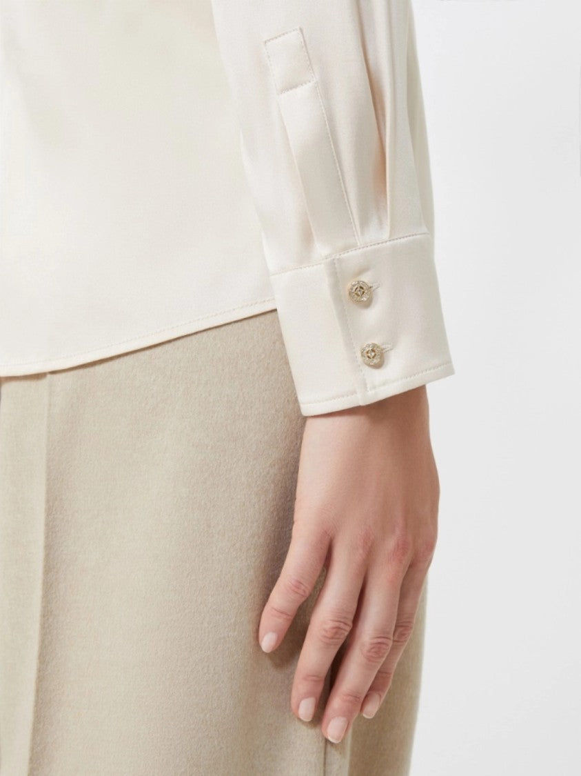 Max Mara Versatile Beige Silk Shirt With Design