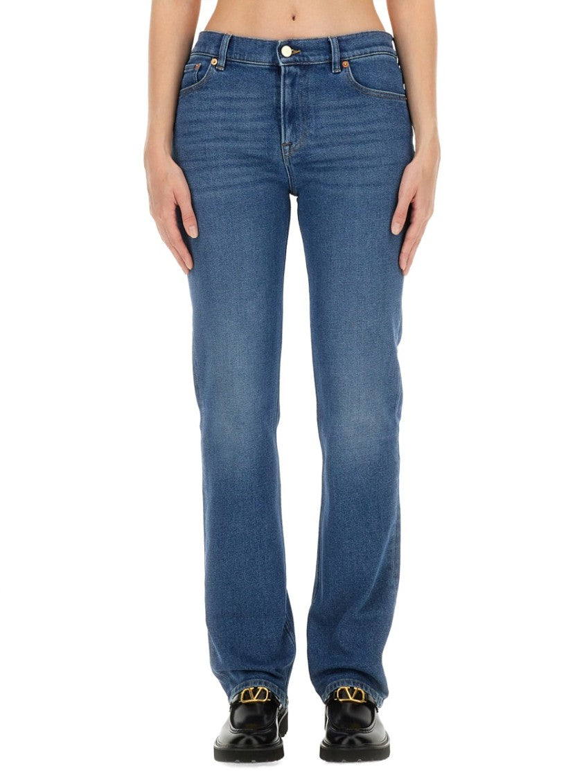 Valentino Classic Straight-Leg Denim Pants