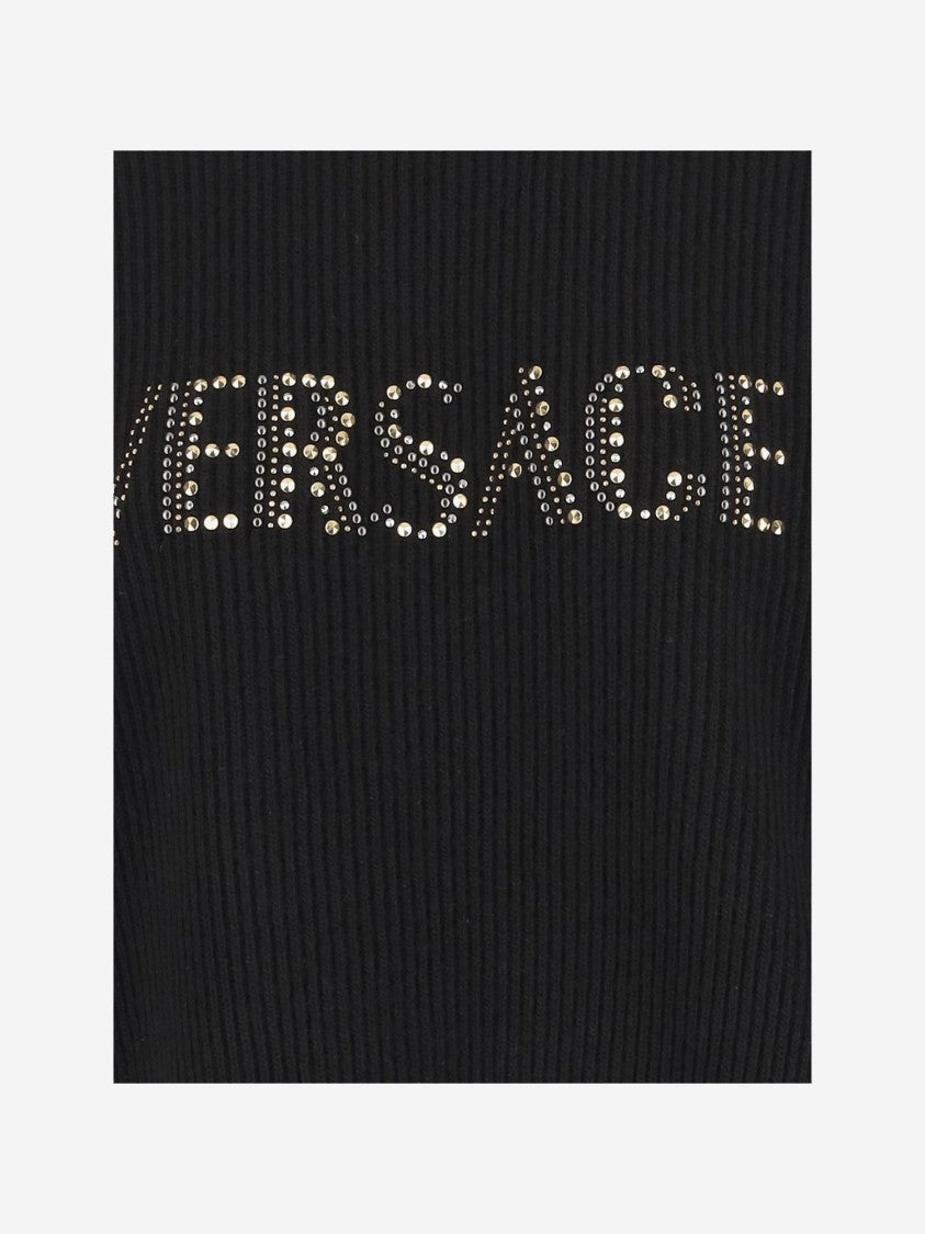 Versace Ribbed Wool Sweater With Studs
