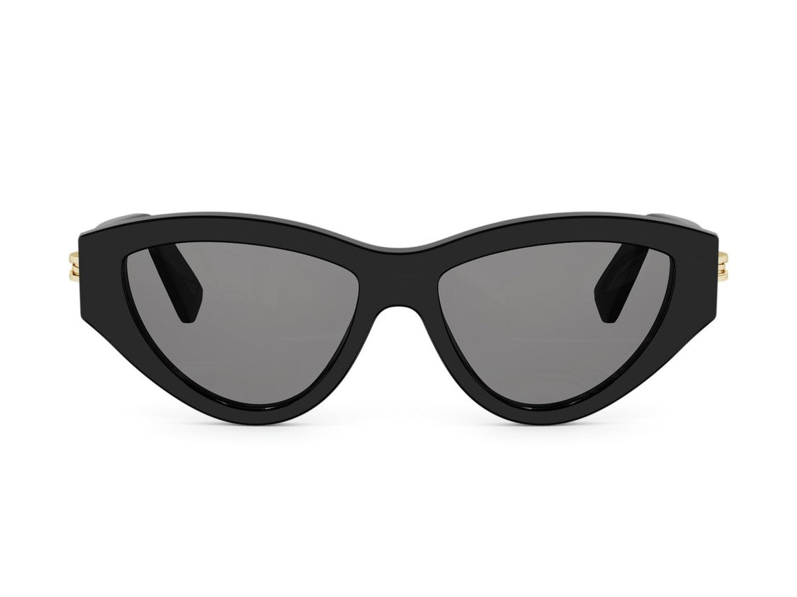 Bulgari Glossy Black Bv40088i Gold Detail Cat-Eye Sunglasses