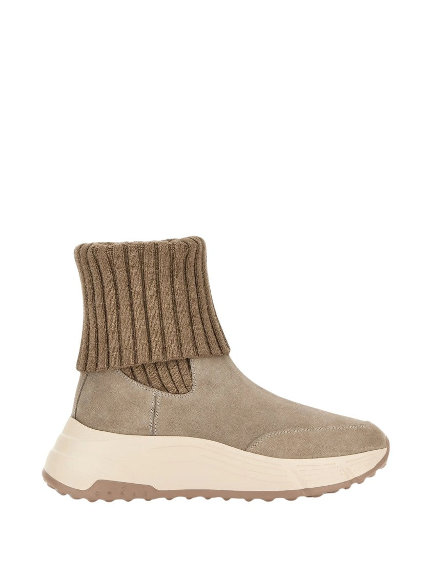 Hogan Scarpe Ribbed Knit Cuff Boots