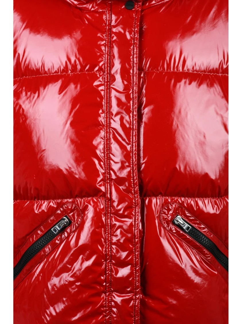 Herno Red Patent-Finish Polyamide Down Jacket