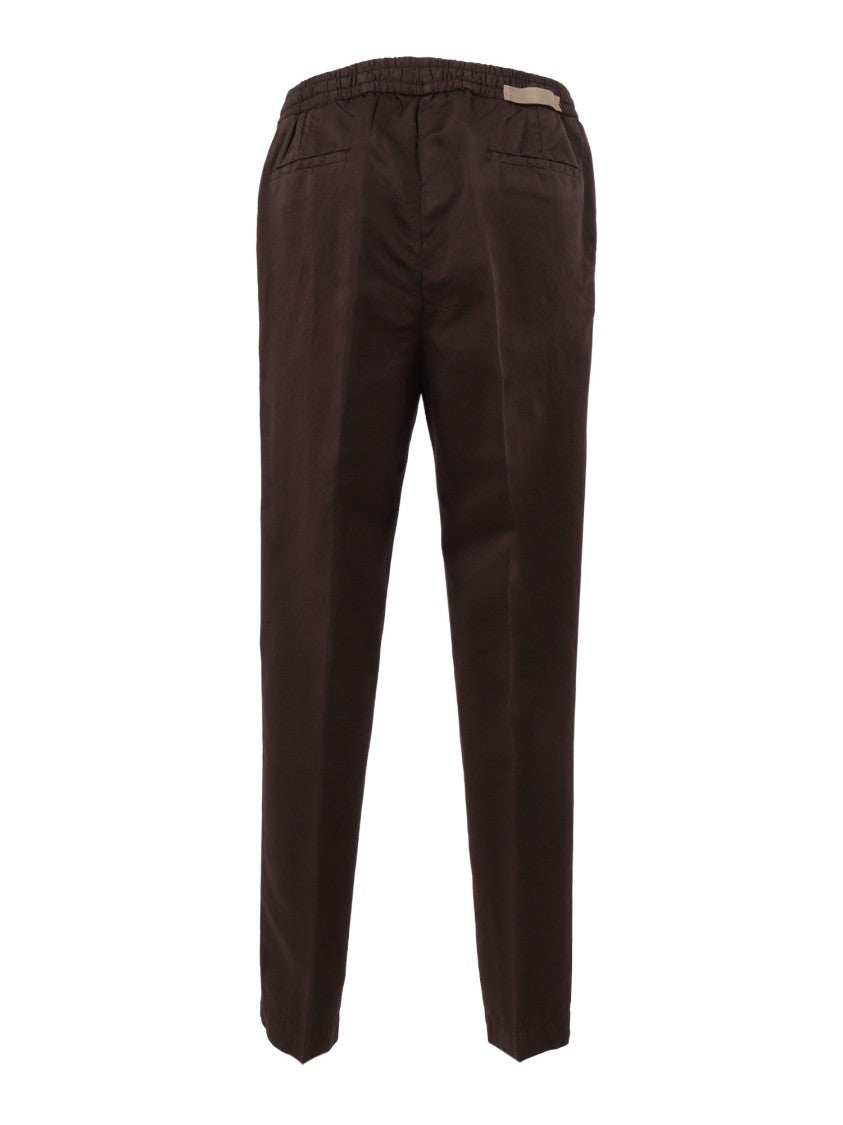 Briglia Moro Brown Tapered Elastic Straight-Leg Pants