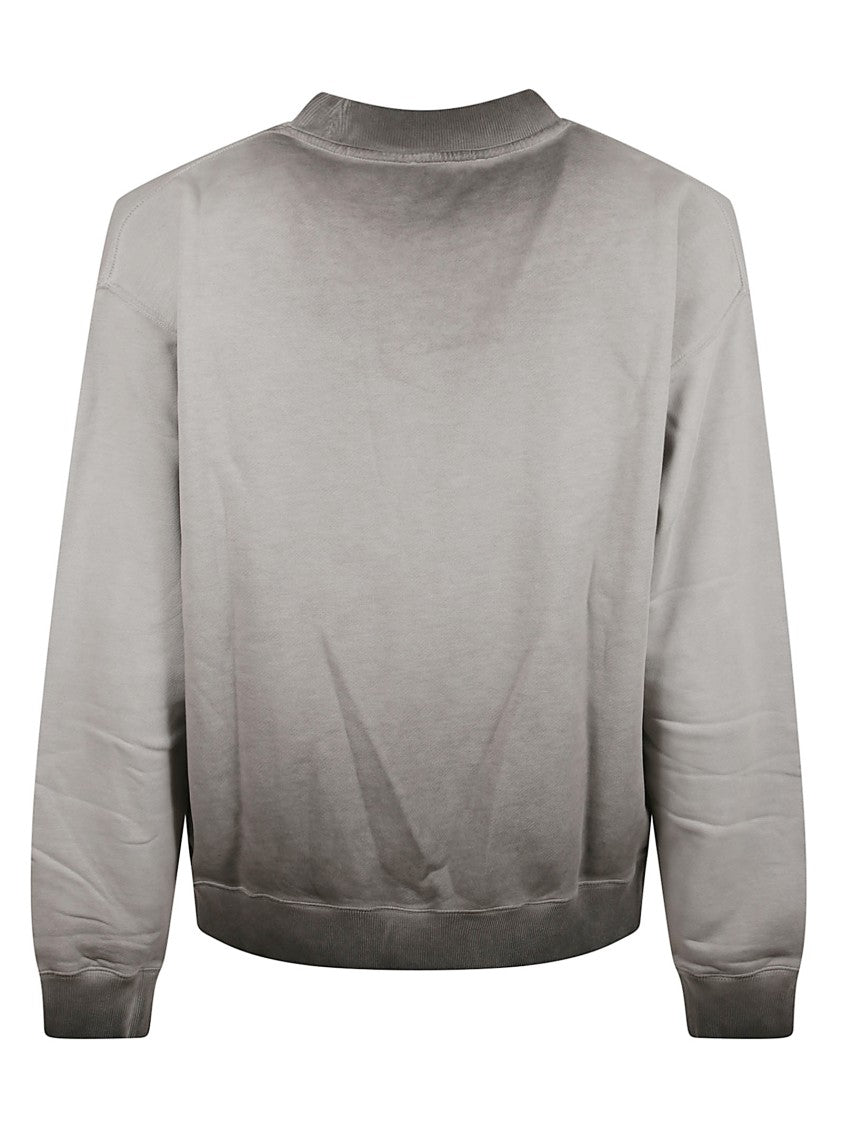 Off-White Grey Gradient Effect Sweater With Ribbed Details