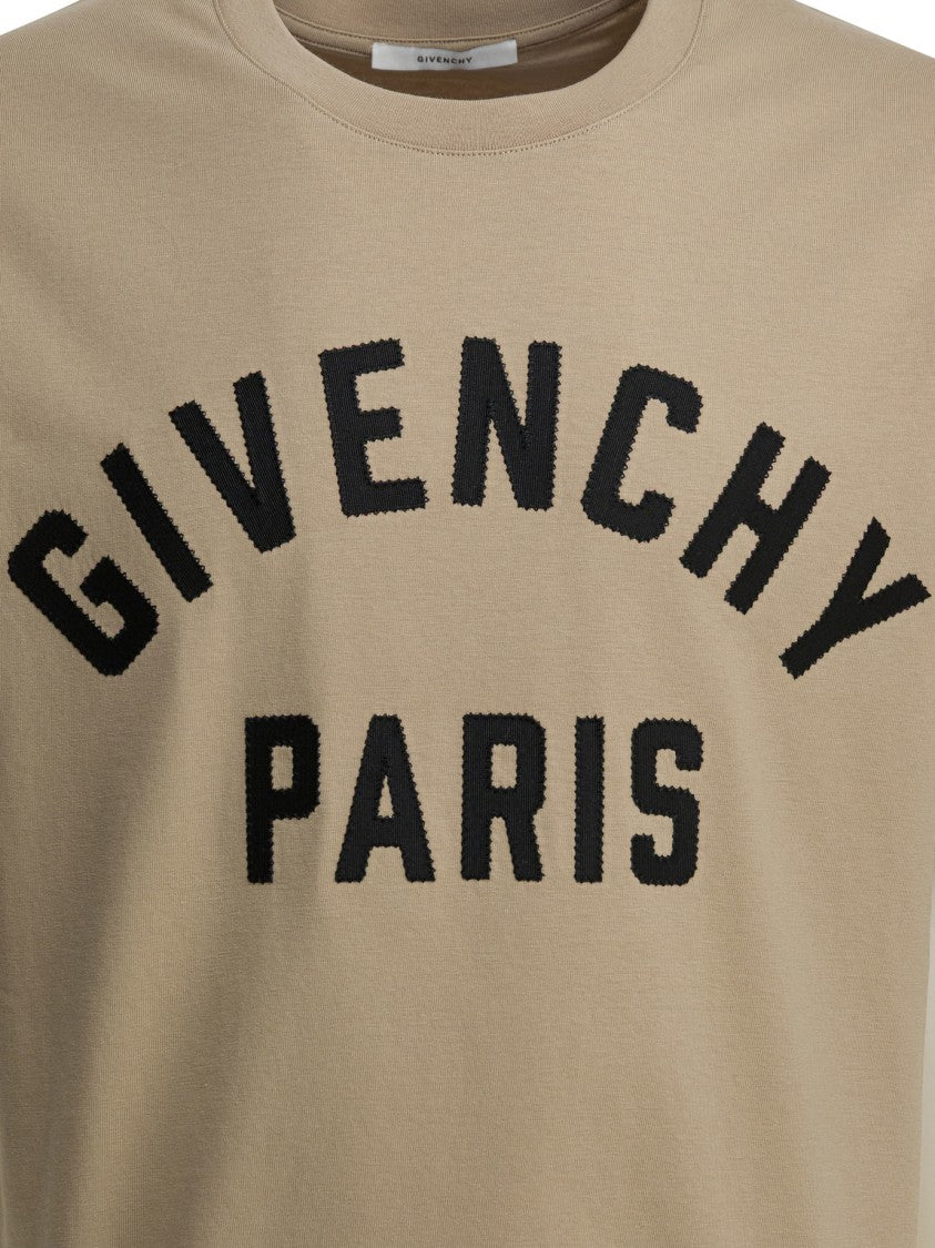 Givenchy Cotton T-Shirt With Grosgrain Appliqué And Riveted Detailing