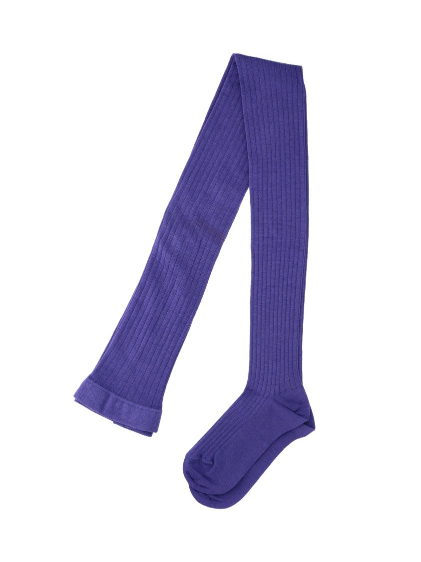 Jil Sander Purple Ribbed Wool-Blend Elasticized Socks