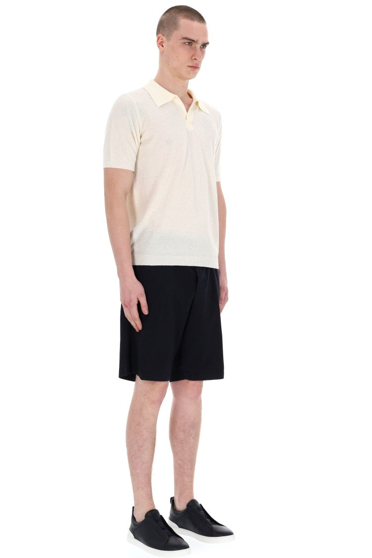 Roberto Collina Light Terry Open Collar Polo