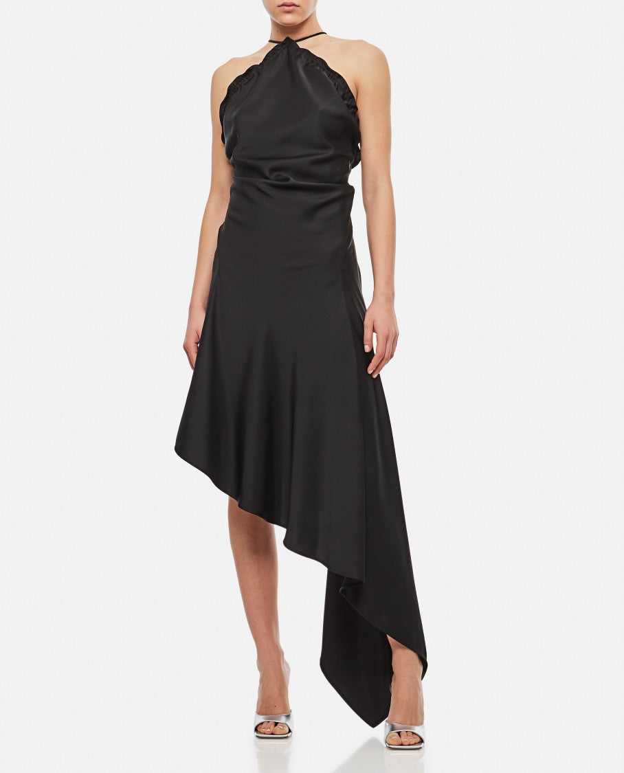 The Attico Asymmetric Satin Dress