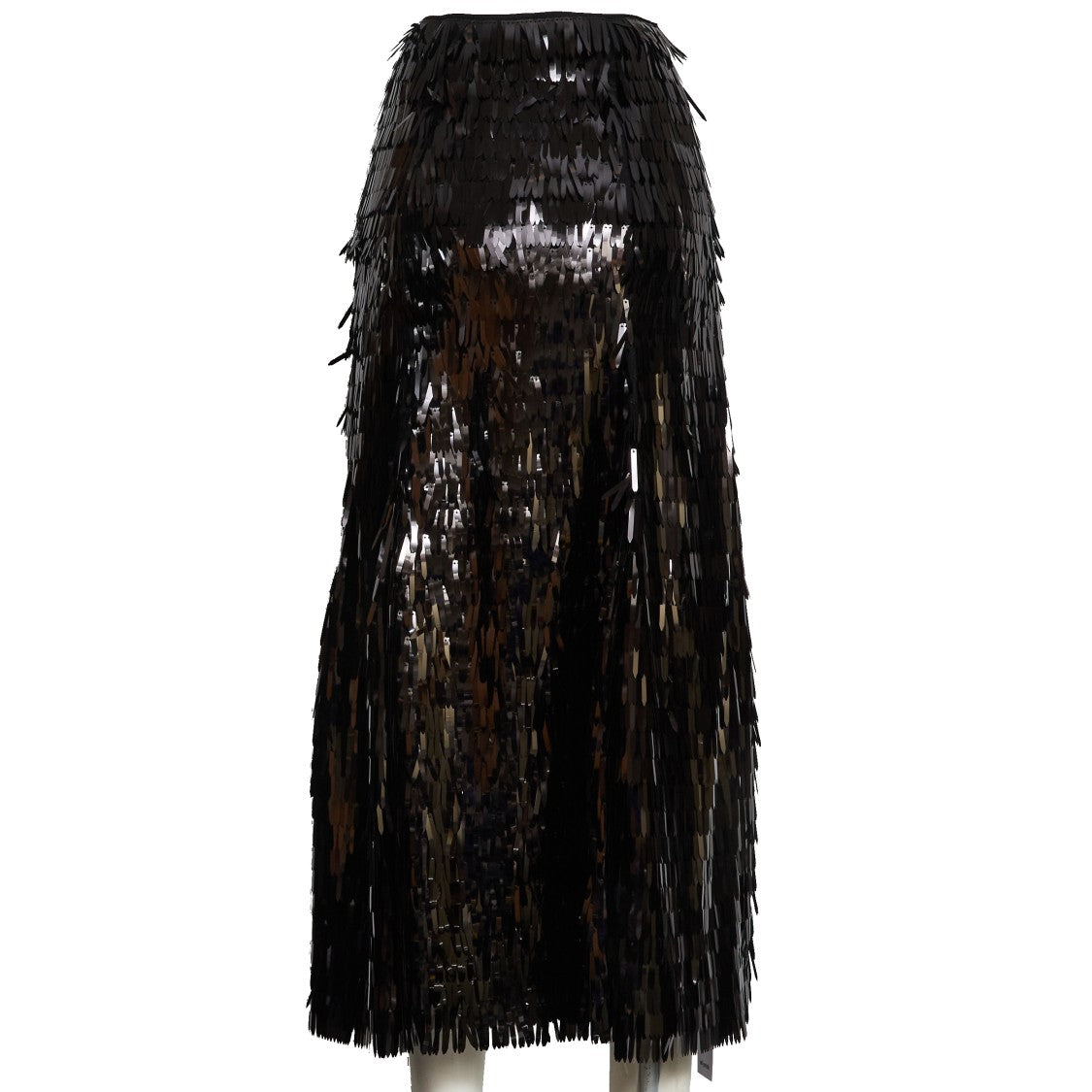 Self-Portrait Black Sequin Midi Skirt