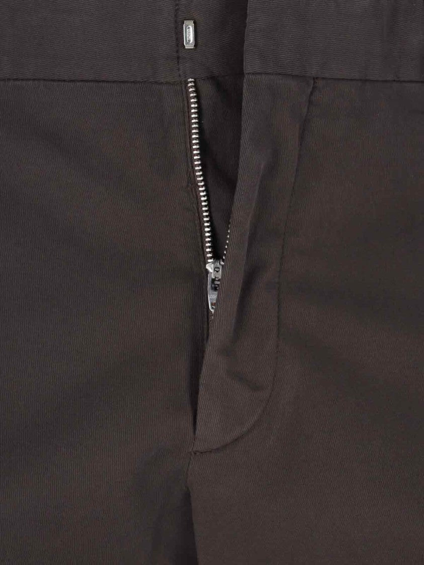 Zegna Straight-Leg Brown Chinos With Hook And Zip Closure