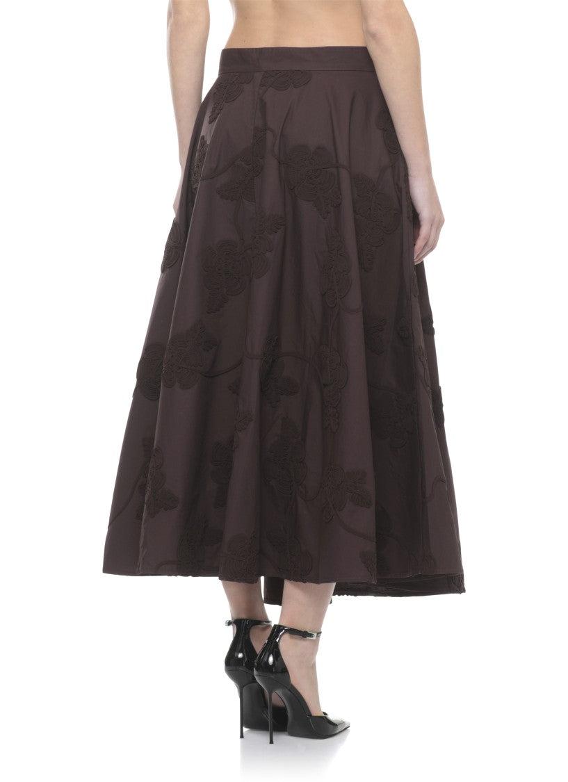 Rotate Flared Floral Maxi Skirt With Side Zip Fastening
