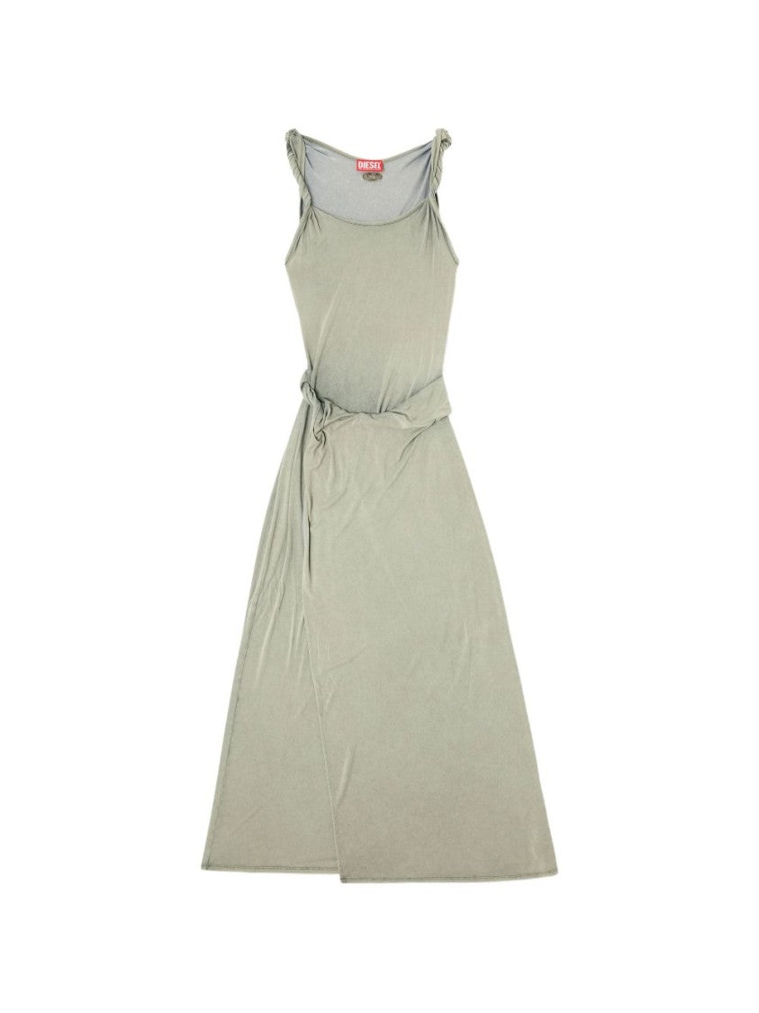 Diesel Green Knot Detail Sleeveless Round Dress