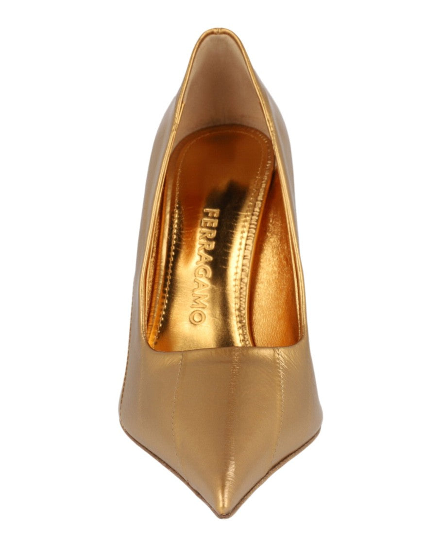 Ferragamo Eva X5 Metallic Leather Pumps