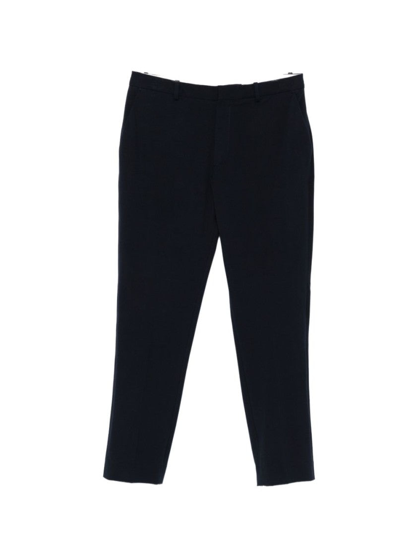 Circolo 1901 Slim Cut Navy Pants With Concealed Fastening And Tailored Finish