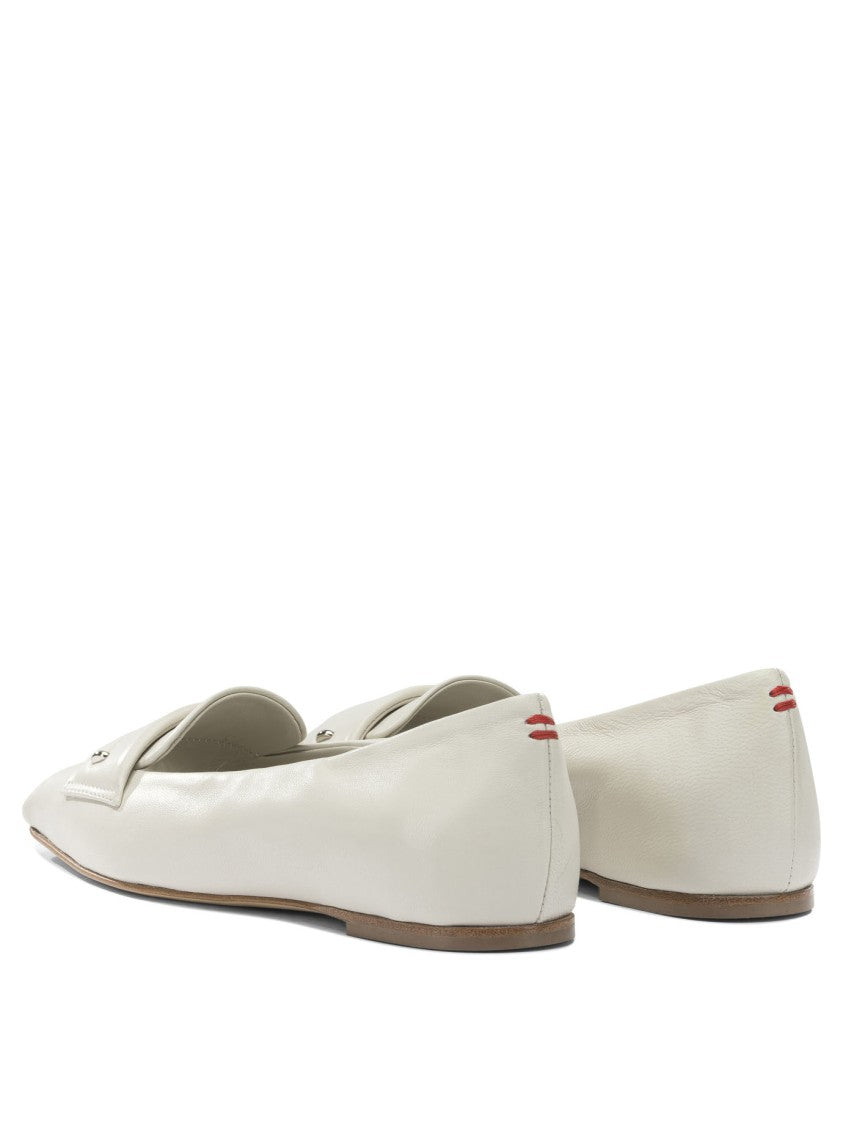 Halmanera Pointed Toe Loafers With Decorative Strap And Metal Accents