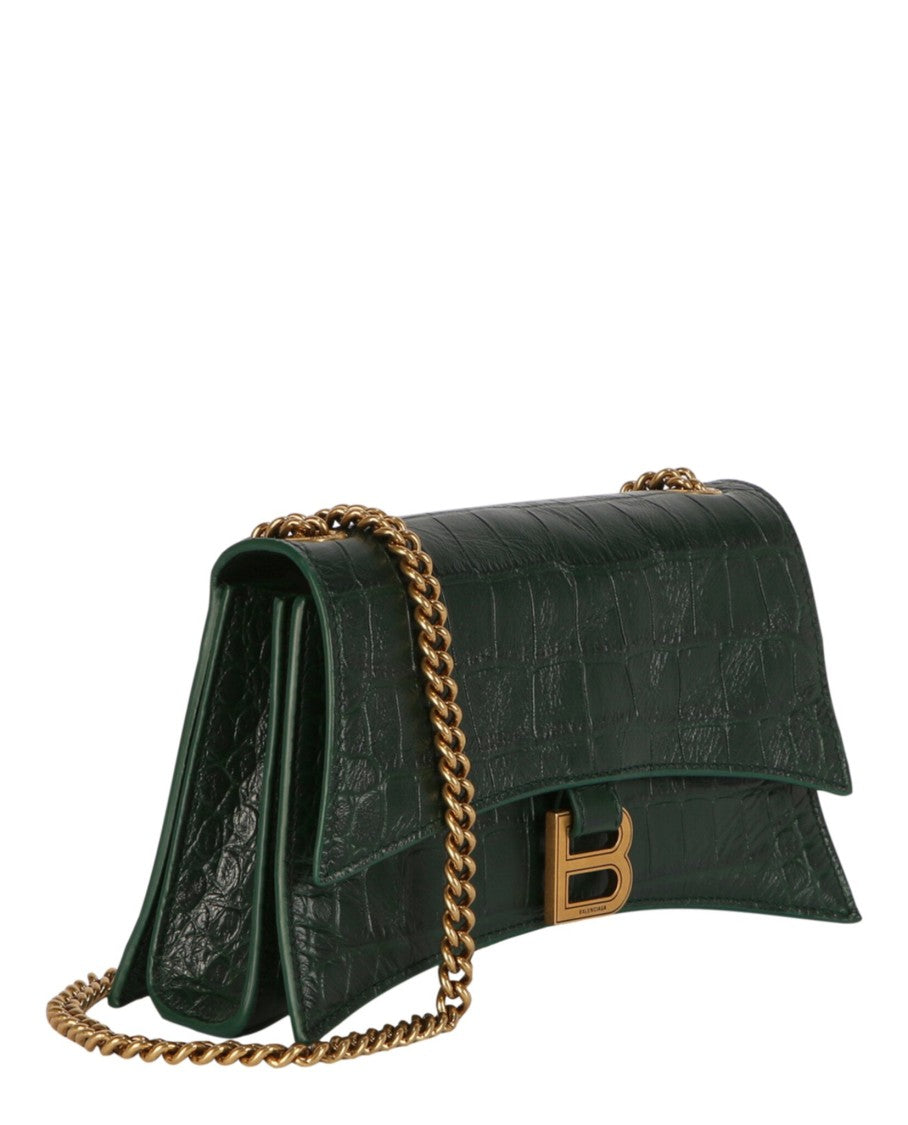 Balenciaga Xs Crocodile Embossed Crush Chain Shoulder Bag