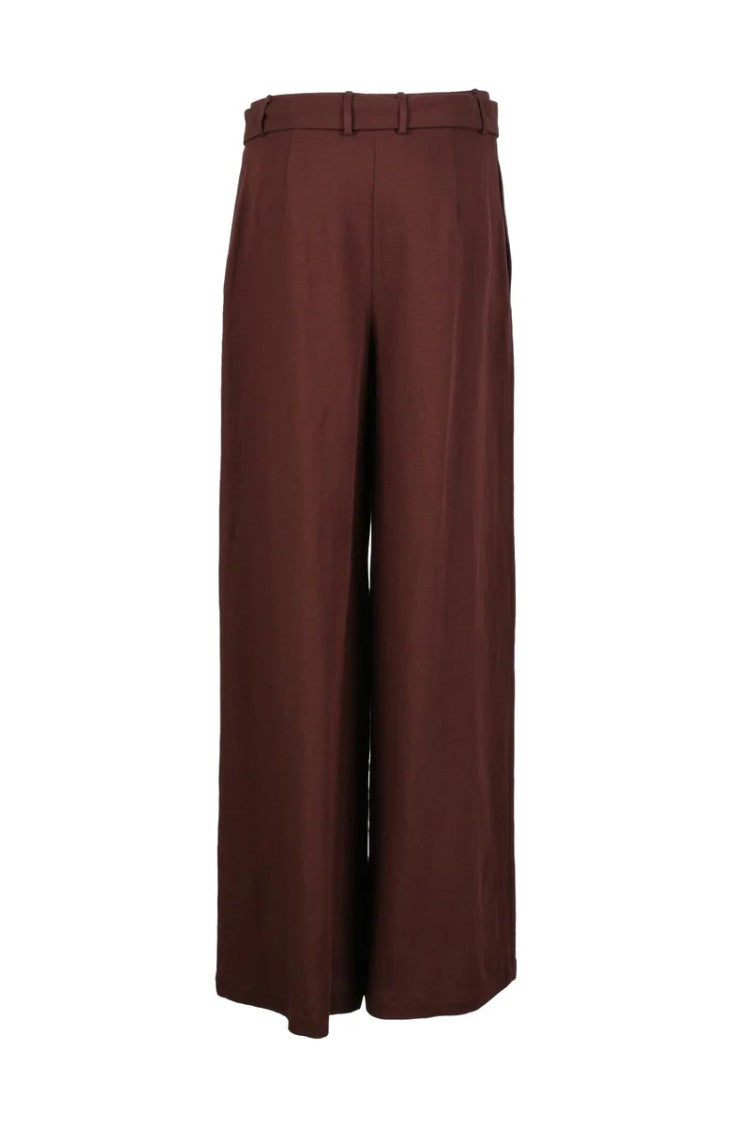 Alysi Wide-Leg Trousers - Chocolate