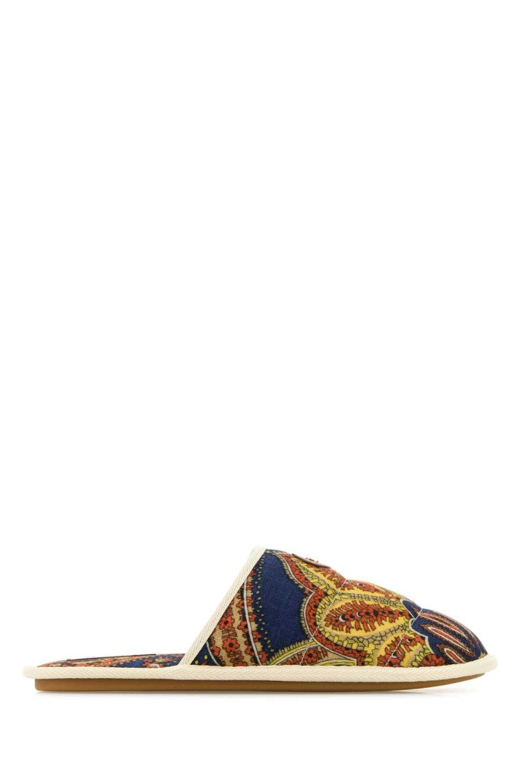 Valentino Garavani Printed Fabric Ta Chambre Slippers
