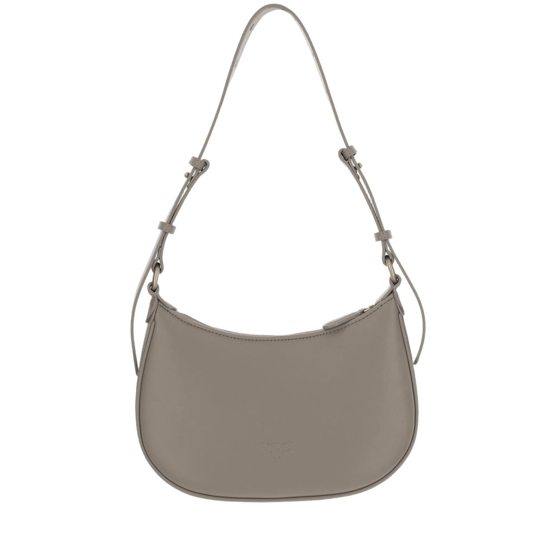 Pinko Taupe Leather Shoulder Bag With Adjustable Handle