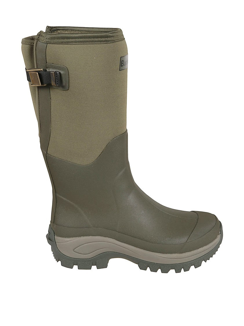 Barbour Mid-Calf Green Wellingtons With Traction Sole