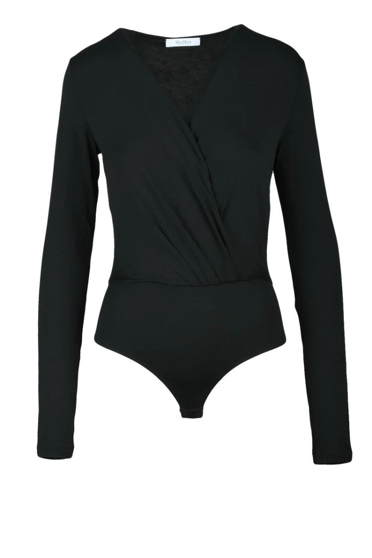 Max Mara Viscose Jersey Bodysuit - Black