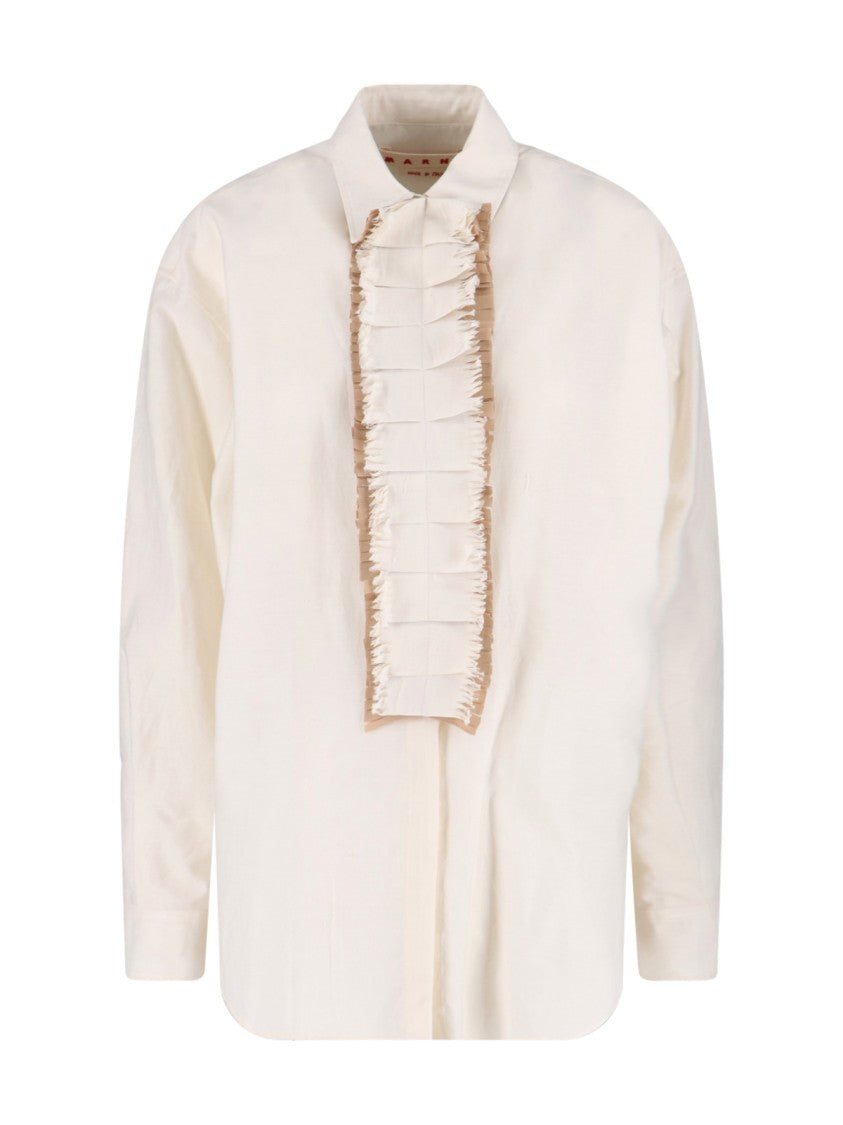 Marni Ruffle Shirt – Cream