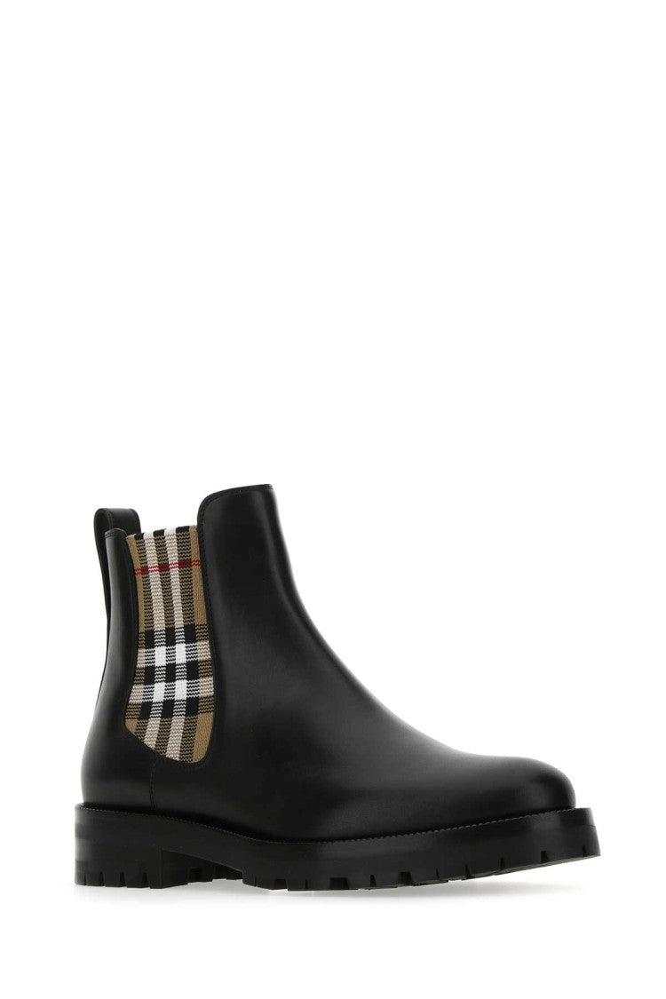 Burberry Black Leather Ankle Boots